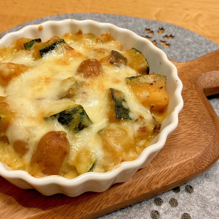 簡単!フライパン1つで♪かぼちゃのグラタン♪